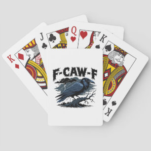 Baraja De Cartas Cuervo Gótico Humor Divertido F-Caw-F Esencial Mín