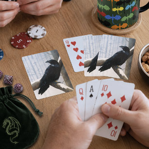 Baraja De Cartas Cuervo negro sereno nieve bosque invierno 