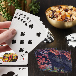 Baraja De Cartas Cuervo negro y arce japonés nudoso