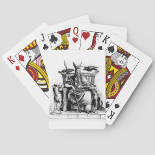 Baraja De Cartas Cuervos de Odín en Trono de Piedra Mitología Vikin