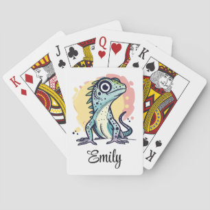 Baraja De Cartas Cuidada colorida decoración de lagarto personaliza