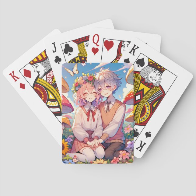 Baraja De Cartas Cuidada Pareja Anime (Reverso)