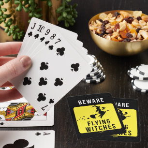 Baraja De Cartas CUIDADO BRUJAS VOLADORAS  divertido halloween