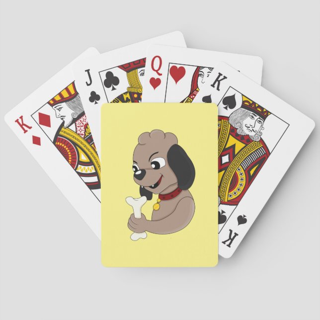 Baraja De Cartas Cuidados personalizados de perro perrito jugando c (Reverso)