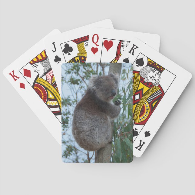 Baraja De Cartas Cuidadosamente árboles de Koala vida salvaje Austr (Reverso)