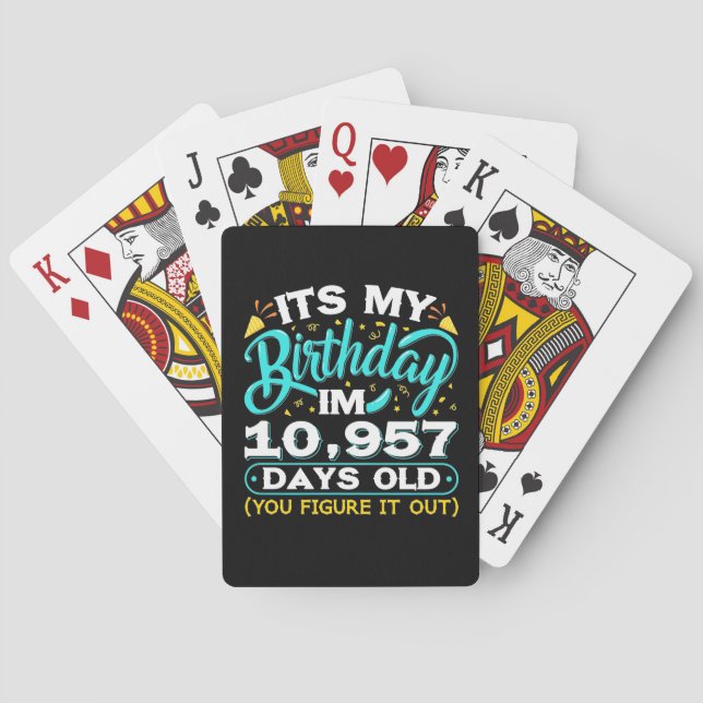 Baraja De Cartas Cumpleaños 30 | Es Mi Cumpleaños 30 (Reverso)