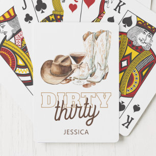 Baraja De Cartas Cumpleaños 30 Western Cowgirl Blanca Sucios Treint