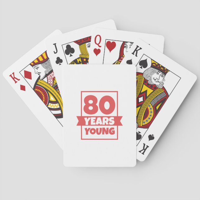 Baraja De Cartas Cumpleaños 80 años de los jóvenes 80.os de idea (Reverso)