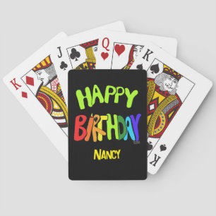 Baraja De Cartas Cumpleaños Brillante y Feliz con Nombre Personaliz