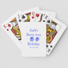 Baraja De Cartas Cumpleaños de dos años bayas azules agregar nombre
