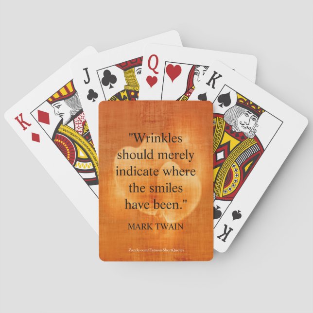 Baraja De Cartas Cumpleaños de Mark Twain con corazones (Reverso)