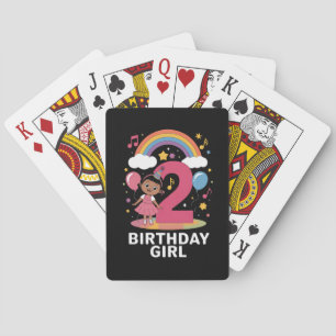 Baraja De Cartas Cumpleaños de niña de dos años Cumpleaños 2º cumpl