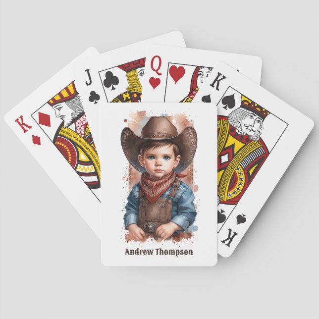 Baraja De Cartas Cumpleaños de vaquero occidental personalizado (Reverso)