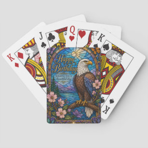 Baraja De Cartas Cumpleaños de Vidrio Pintado Águila Majestuosa