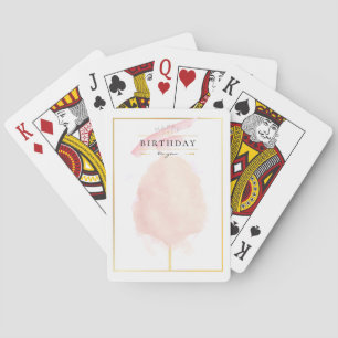 Baraja De Cartas Cumpleaños elegante con algodón de azúcar acuarela