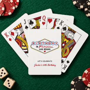Baraja De Cartas Cumpleaños en Fabuloso Las Vegas Blanco