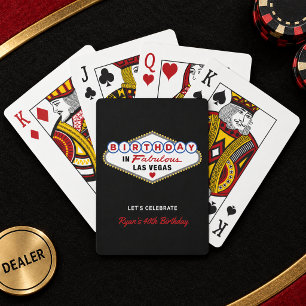Baraja De Cartas Cumpleaños en la fabulosa Las Vegas negro