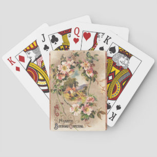 Baraja De Cartas Cumpleaños Floral Campestre Victoriano de la Décad