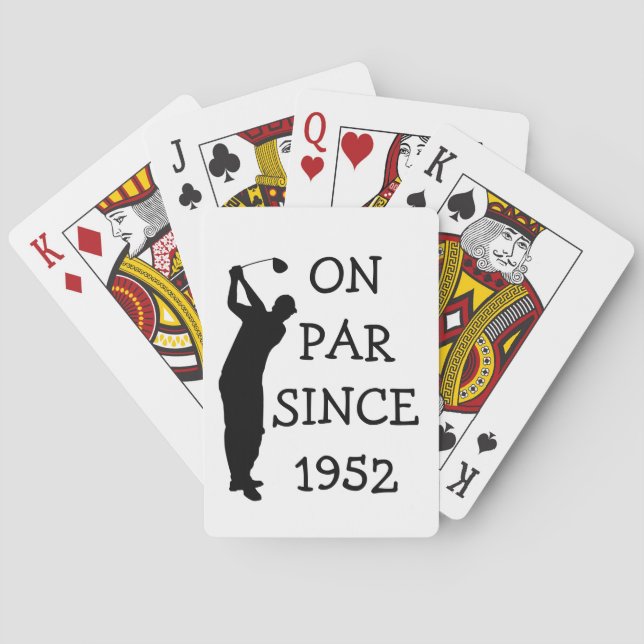 Baraja De Cartas Cumpleaños Golfer Funny 70th happy Dad Par (Reverso)