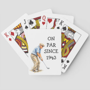 Baraja De Cartas Cumpleaños Golfista Divertido 80 años feliz Papá