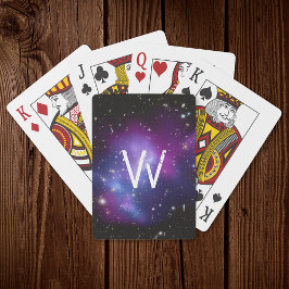 Baraja De Cartas Cúmulo de Galaxias Púrpura con Monograma