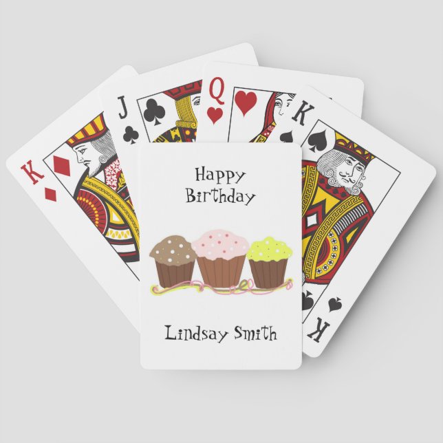 Baraja De Cartas Cupcakes de cumpleaños (Reverso)