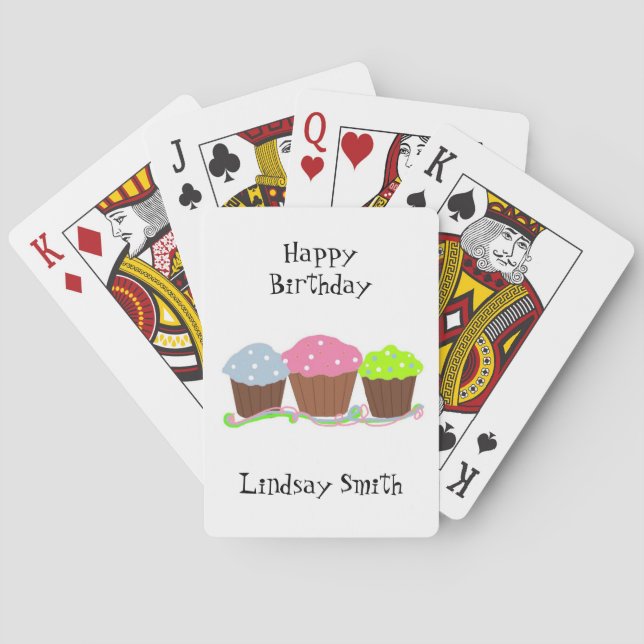 Baraja De Cartas Cupcakes de cumpleaños (Reverso)