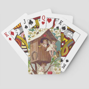 Baraja De Cartas Cupid Flowers Birdhouse Heart Horseshoe