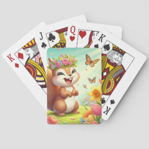 Baraja De Cartas Cura, ardilla de primavera feliz