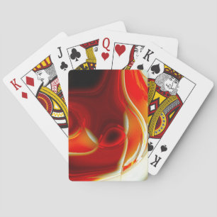 Baraja De Cartas Curvas circulares de vidrio transparente en rojo