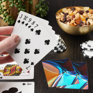 Baraja De Cartas Curvas torcidas en naranja azul y acrílico