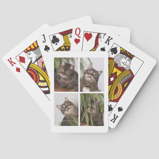 Baraja De Cartas Custom Cat Photo Collage (Reverso)