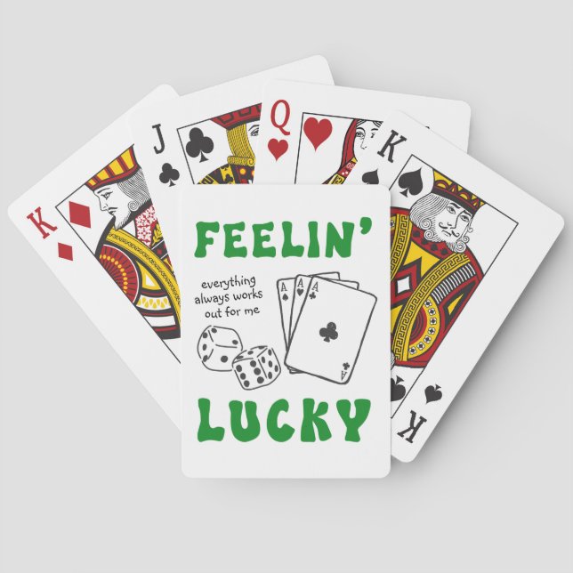 Baraja De Cartas Custom Feelin' Lucky Positive Affirmation & Aces (Reverso)