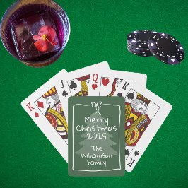 Baraja De Cartas Custom Green Whimsical Doodle Christmas Gift 