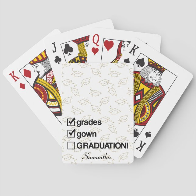 Baraja De Cartas Custom Name Graduation Gift | Funny Graduation (Reverso)