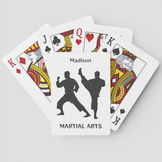 Baraja De Cartas Custom Name, Text & Color Martial Arts (Reverso)