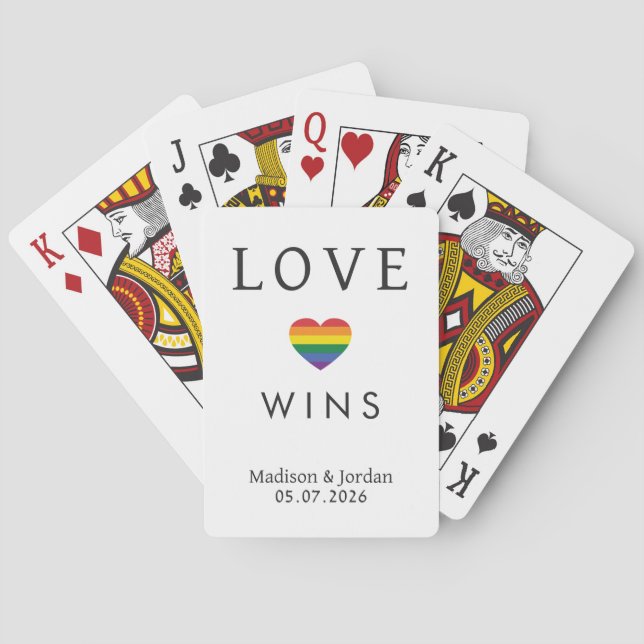 Baraja De Cartas Custom Names / Text Rainbow LOVE (Reverso)