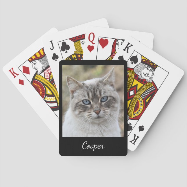 Baraja De Cartas Custom Pet Photo and Name Script (Reverso)