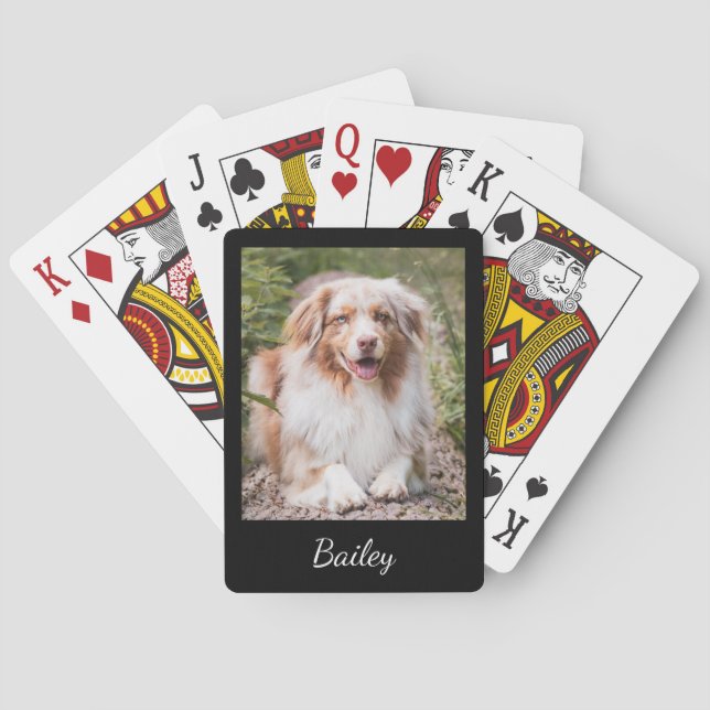 Baraja De Cartas Custom Pet Photo and Name Script (Reverso)