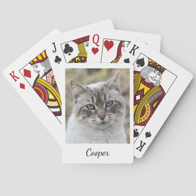 Baraja De Cartas Custom Pet Photo and Name Script (Reverso)