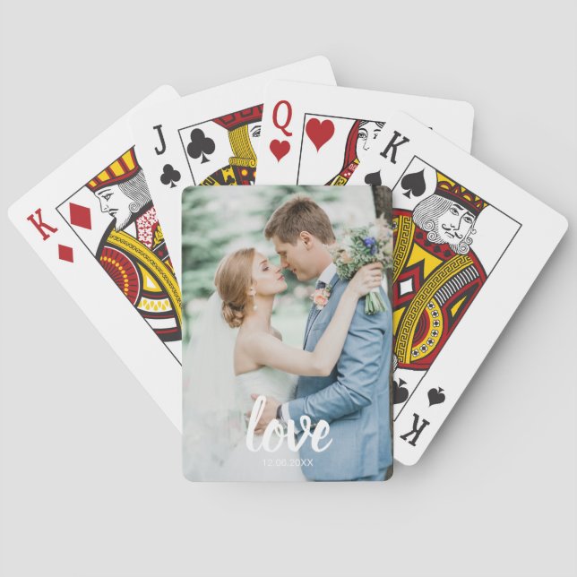 Baraja De Cartas Custom Photo Love Script Playing Cards – Personali (Reverso)