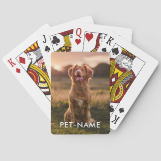 Baraja De Cartas Custom Photo With Your Pet Dog Name Picture On