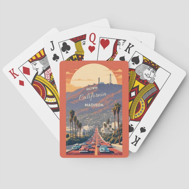 Baraja De Cartas Custom Text Hollywood California (Reverso)