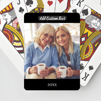 Baraja De Cartas Custom Text Poker Card Personalize Photo