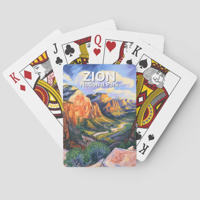 Baraja De Cartas Custom Zion National Park Angels Landing Vibrant (Reverso)