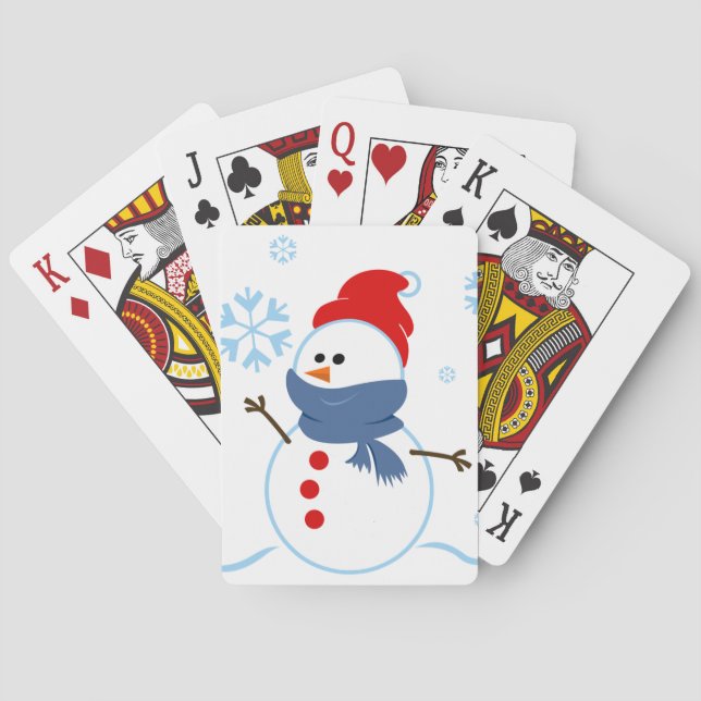Baraja De Cartas Cuta cubierta de Snowman para las tarjetas (Reverso)