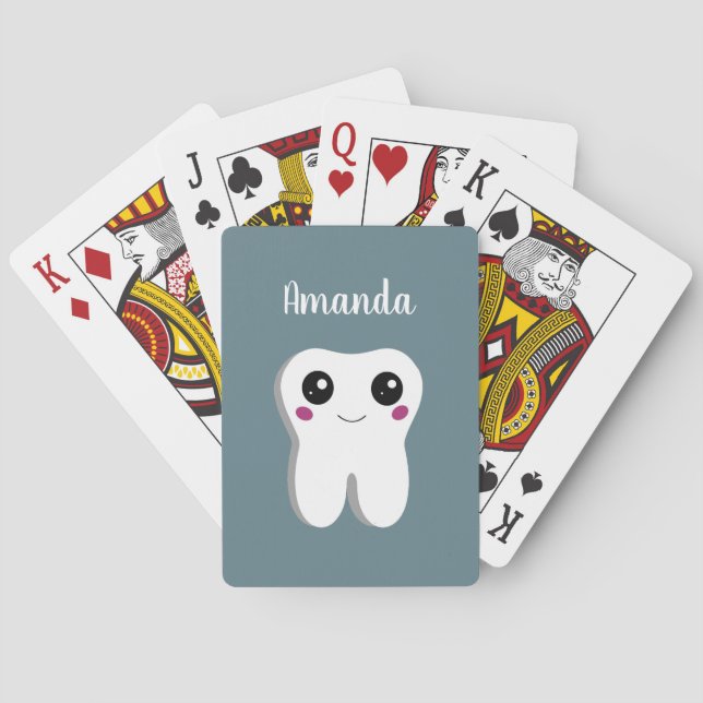 Baraja De Cartas Cuta dental dental dental sonriente feliz (Reverso)