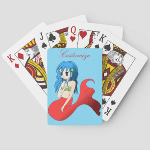 Baraja De Cartas Cuta sirena de cabello azul Thunder_Cove