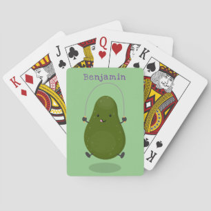 Baraja De Cartas Cute aguacate salto cuerda personalizado ilustraci