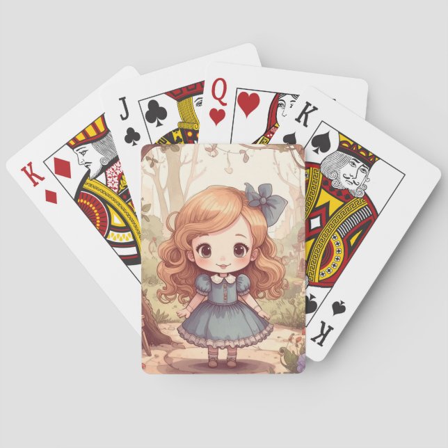 Baraja De Cartas Cute Alice Adventures Wonderland Woodland Art (Reverso)